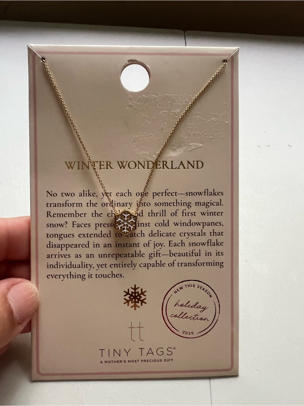 Gold Snowflake Necklace - Winter Wonderland